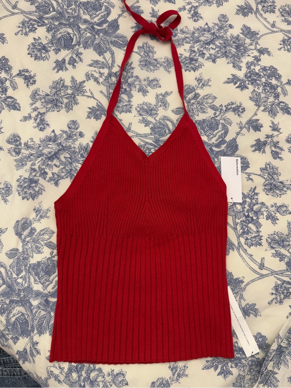 Reformation Delia Ribbed Halter Top - Picture 3 of 6